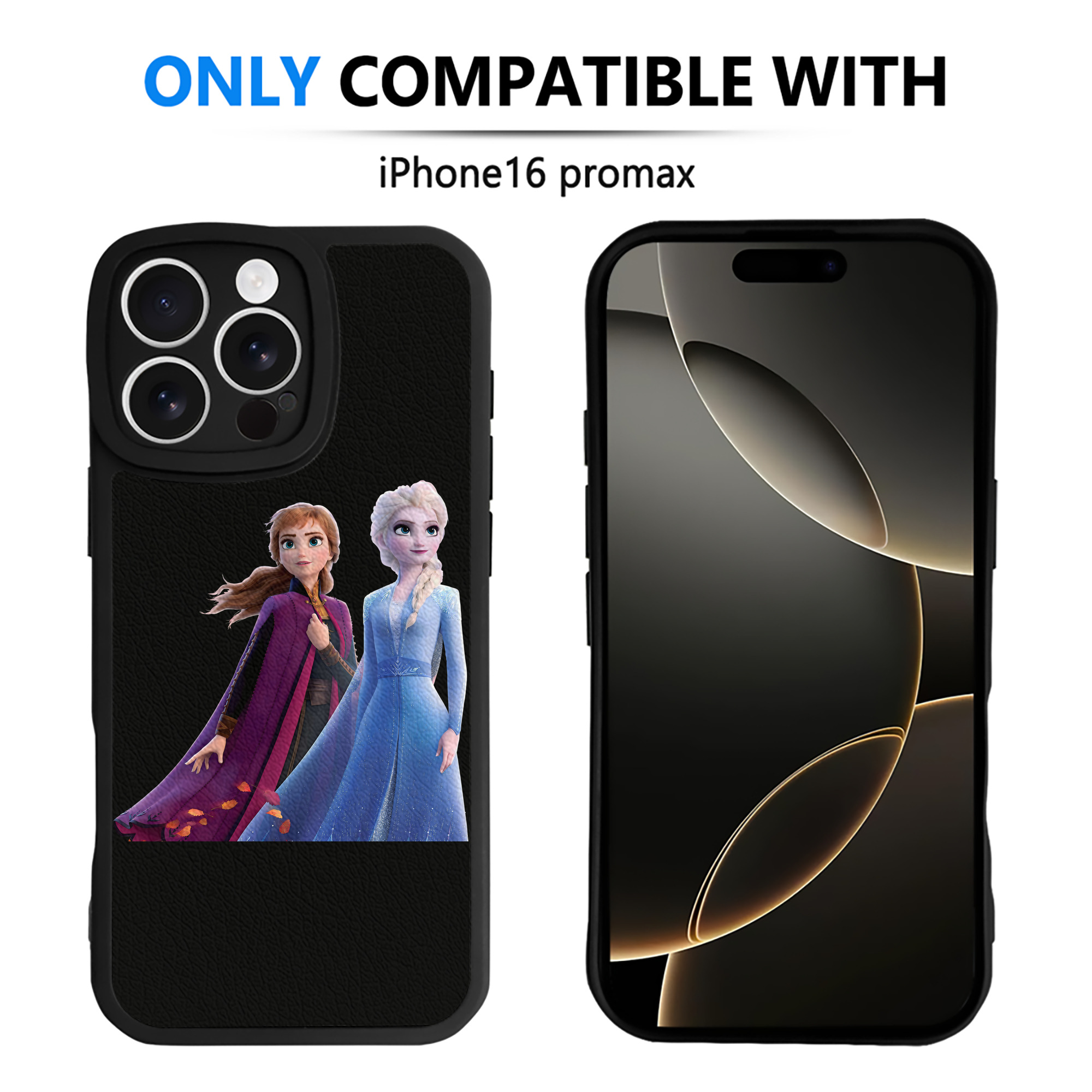 （画像用） アナと雪の女王 アンナ エルサ Frozen Anna Elsa 【iPhone 16シリーズ対応】シリコンスマホケース（レザー調） 材質：シリコン